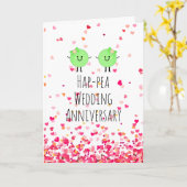 周年記念ユーモラスカード豆ゲイ同性愛 カード (黄色い花)