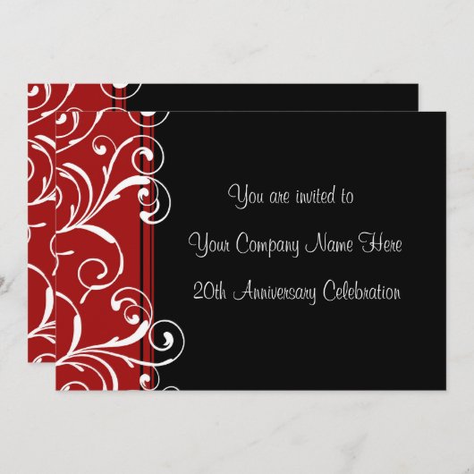 周年記念企業のパーティの招待状 招待状 (正面/裏面)