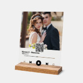 周年記念写真モダンQRコードソングアクリル記号 アクリルサイン (傾斜)