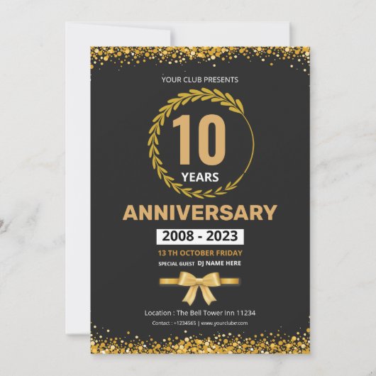 周年記念招待チラシテンプレート 招待状 (正面)