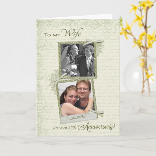 _周年記念日に妻へ-その時カスタムと今 カード (黄色い花)