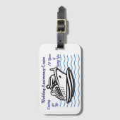 周年記念結婚クルーズのパーソナライズ ラゲッジタグ (正面縦)