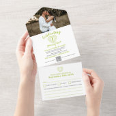 周年記念結婚写真QR RSVP オールインワン招待状 (貼ってはがせる)