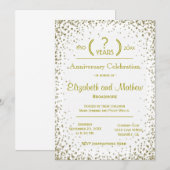 周年記念 | ゴールドの飾り紐 招待状 (正面/裏面)