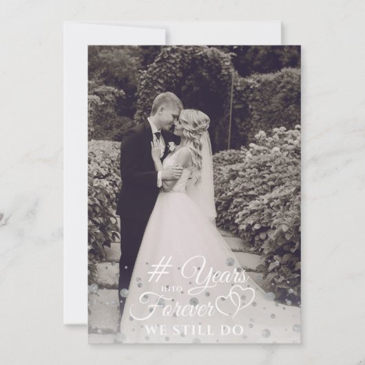 周年記念 シルバー 永遠への誓い 更新 招待状 (正面)