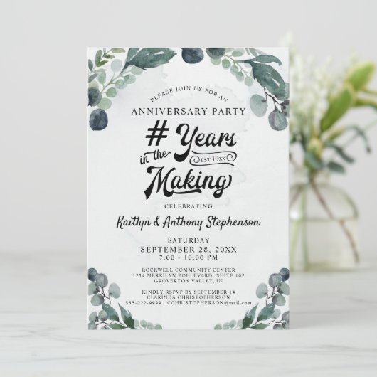 周年記念 ユーカリ # 年の歳月 招待状 (スタンド正面)