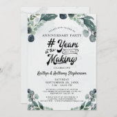 周年記念 ユーカリ # 年の歳月 招待状 (正面/裏面)