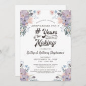 周年記念 ライラック フラワーデザイン 何年もの歳月を経て 招待状 (正面/裏面)