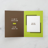 周年驚くべき夫の茶色の緑の写真 カード (内部)