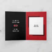 周年驚くべき夫の黒い赤い写真 カード (内部)