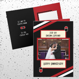 周年驚くべき夫の黒い赤い写真 カード