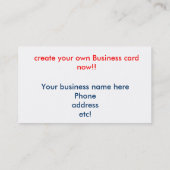 周期の人々のためのバイクの青写真の名刺! 名刺 (裏面)