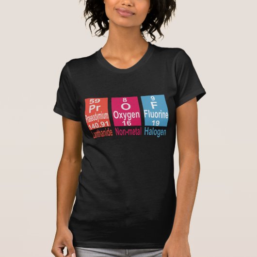 周期テーブルの要素を使用したプロファイルの綴り Tシャツ (正面)