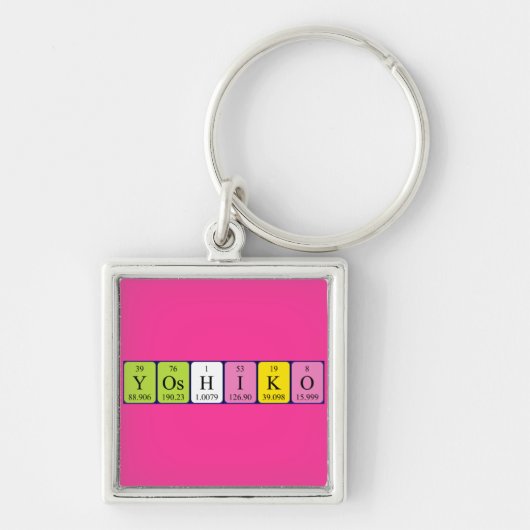 周期テーブル名のキー設定(Yoshiko periodic table name keyring) キーホルダー (正面)