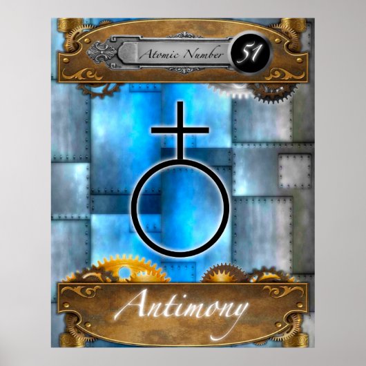 周期元素アンチモン原子番号#51ポスター ポスター (正面)