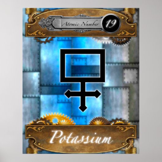 周期元素カリウム原子#19ポスター ポスター (正面)