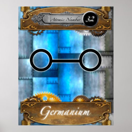 周期元素ゲルマニウム原子#32ポスター ポスター (正面)