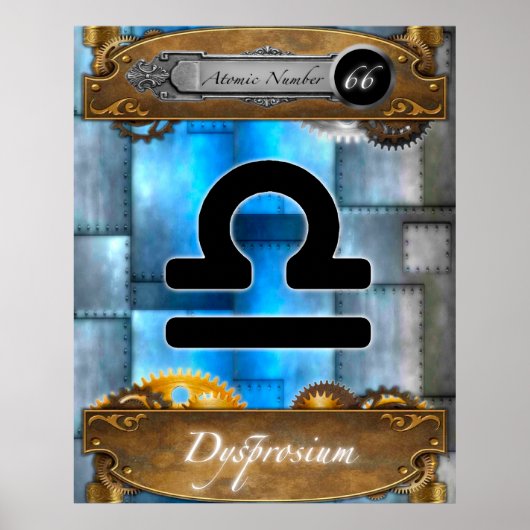 周期元素ジスプロシウム原子#66ポスター ポスター (正面)