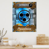 周期元素プラセオジム原子#59ポスター ポスター (キッチン)