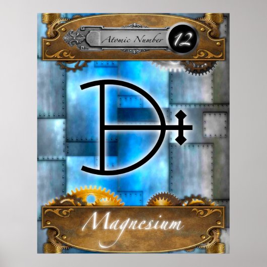 周期元素マグネシウム原子#12ポスター ポスター (正面)
