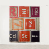 周期元素亜鉛科学 タペストリー (正面)