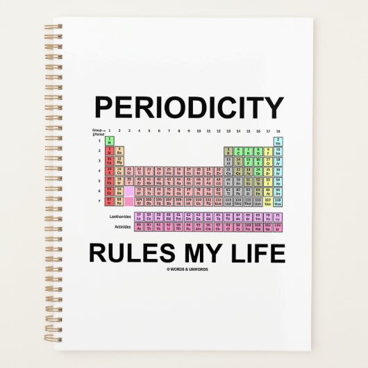 周期性ルール・マイ・ライフ周期表ユーモア プランナー手帳 (正面)