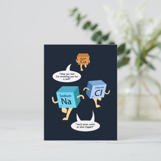 周期表おもしろい化学ユーモアカスタム ポストカード (スタンド正面)