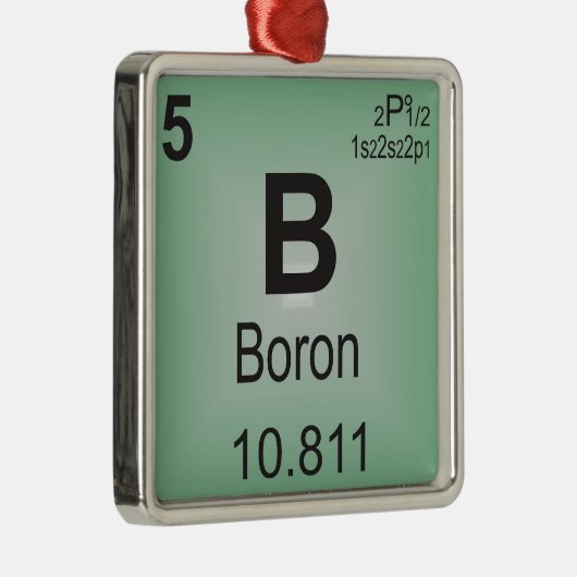 周期表のほう素の個々の要素 メタルオーナメント (右)