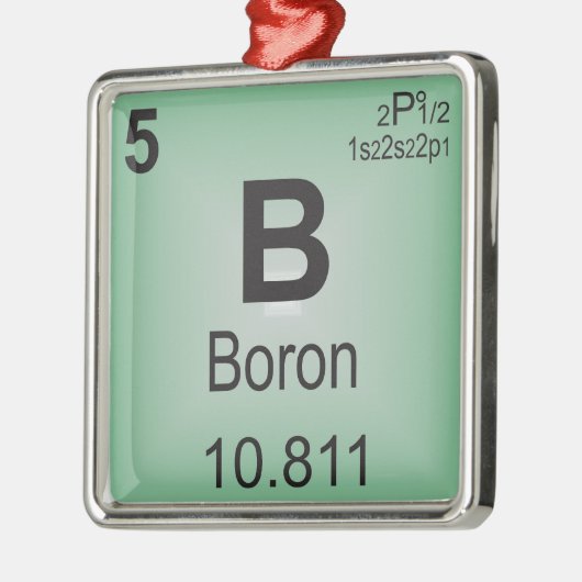 周期表のほう素の個々の要素 メタルオーナメント (左)