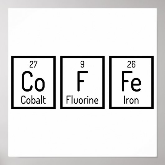 周期表のコーヒー – 必要な唯一の要素 ポスター (正面)