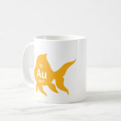 周期表の元素金ゴールドの魚 コーヒーマグカップ (正面左)