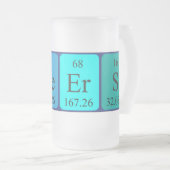 周期表の単語のマグを元気づけます フロストグラスビールジョッキ (正面右)