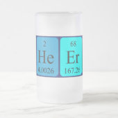 周期表の単語のマグを元気づけます フロストグラスビールジョッキ (中央)