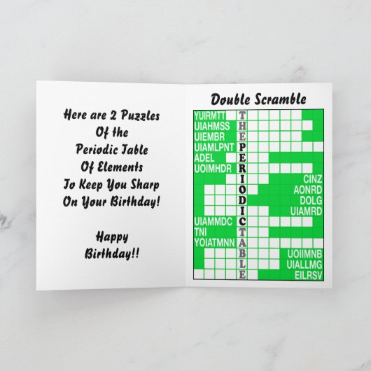 周期表の単語の争奪 カード (内部)