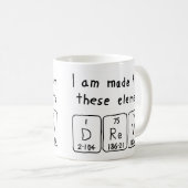 周期表の名前のマグを引きました コーヒーマグカップ (正面右)