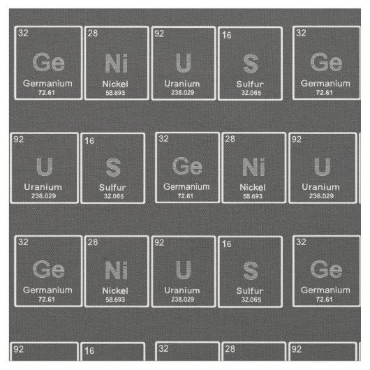 周期表の天才生地 ファブリック (クローズアップ)