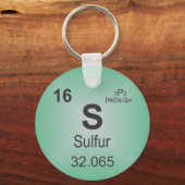 周期表の硫黄個別元素 キーホルダー (正面)
