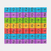 周期表の要素 フリースブランケット (正面(横))