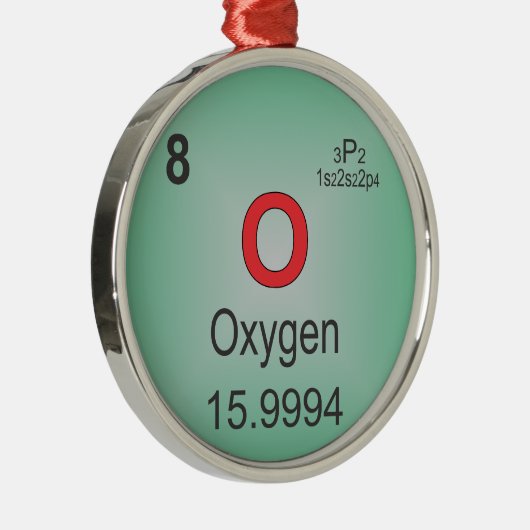 周期表の酸素の個々の要素 メタルオーナメント (右)