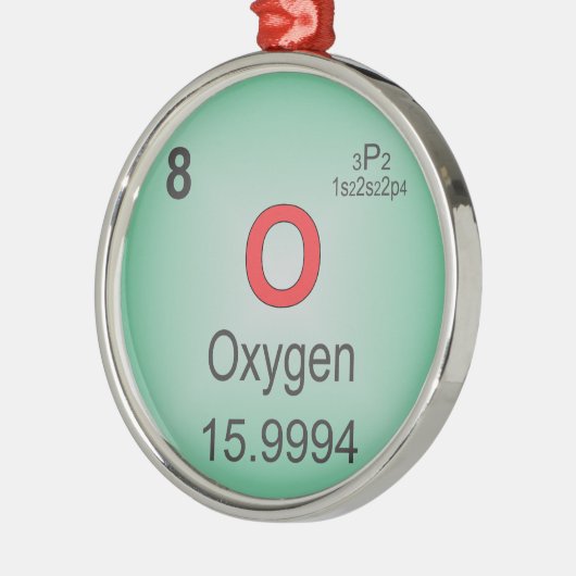 周期表の酸素の個々の要素 メタルオーナメント (左)
