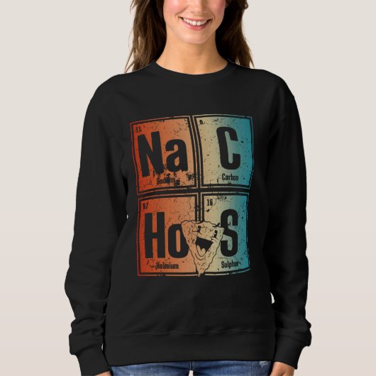 周期表インスパイアおもしろい要読素Nachos M スウェットシャツ (正面)