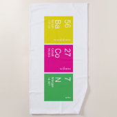 周期表カラフルベーコン ビーチタオル (正面)