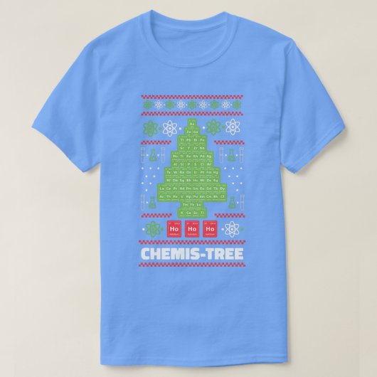 周期表クリスマスモミChemis Tree 1 Tシャツ (デザイン正面)
