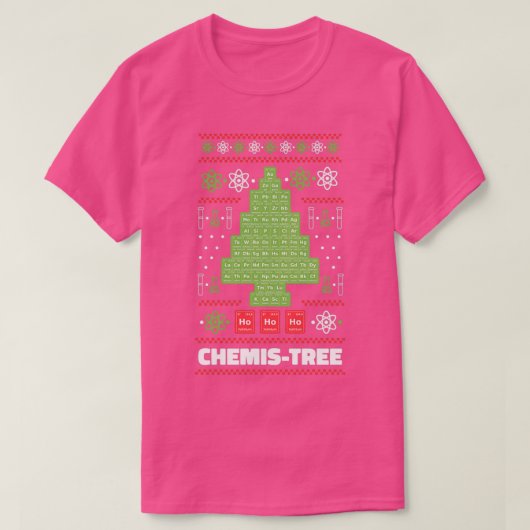 周期表クリスマスモミChemis Tree Tシャツ (デザイン正面)