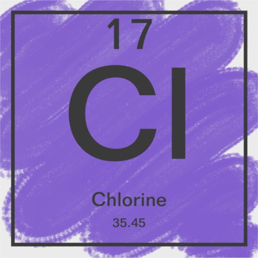 周期表シール – 塩素 シール (正面)
