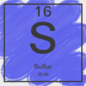 周期表シール – 硫黄 シール (正面)