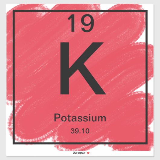 周期表ステッカー – カリウム シール (シート)