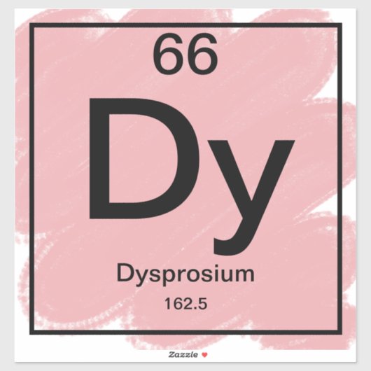 周期表ステッカー – ジスプロシウム シール (シート)