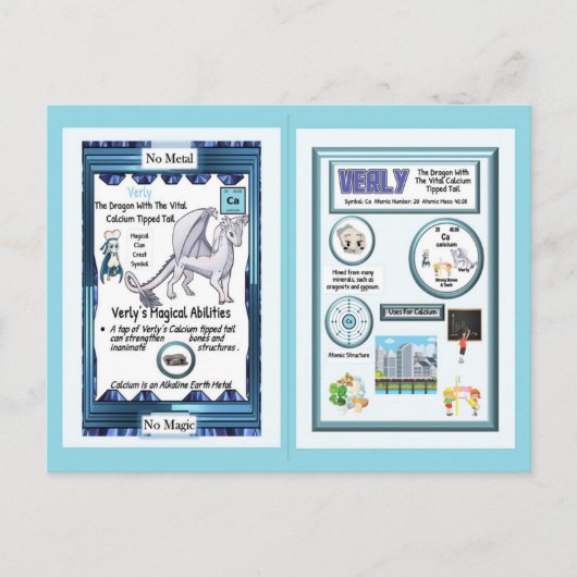 周期表ドラゴン - カルシウム ポストカード (正面)