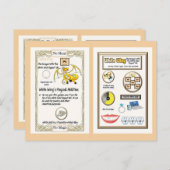 周期表ドラゴン - ホワイトゴールド ポストカード (正面/裏面)